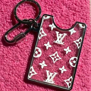 Fashion Monogram White Prism ID Holder/Key Chain/Bag Charm